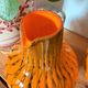 Duo vase & blown glass carafe in orange – 1960s/70s