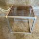 Vintage Cube Coffee Table, Aluminum + Smoked Glass, 1980s