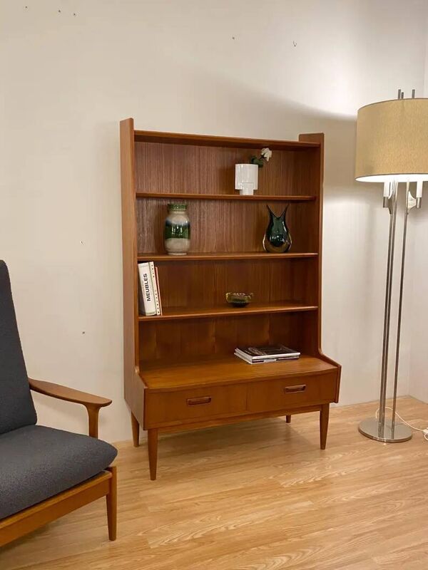 Bibliothèque scandinave en teck signé Brdr. Larsens Møbelfabrik, Danemark 1960s