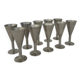 Ensemble de 10 gobelets à shot en métal vintage minimaliste
