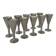 Set of 10 Vintage Minimalist Metal Shot Goblets