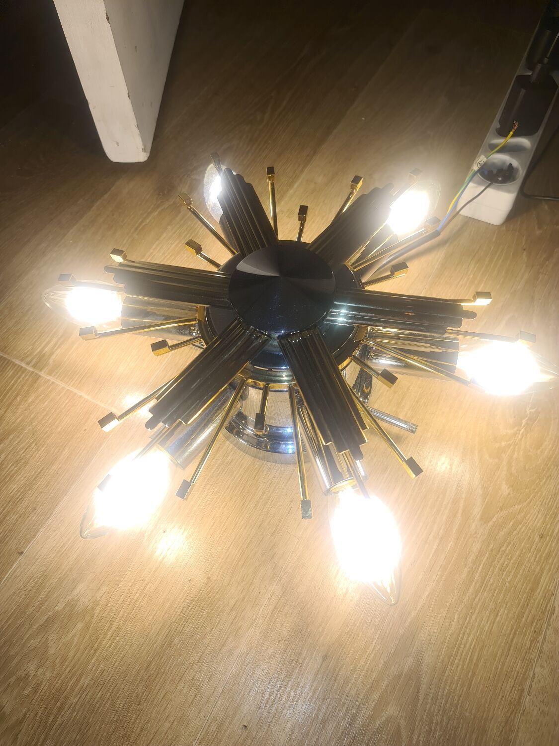 Ceiling lamp, wall lamp, chandelier sun, star, Italy vintage 1960