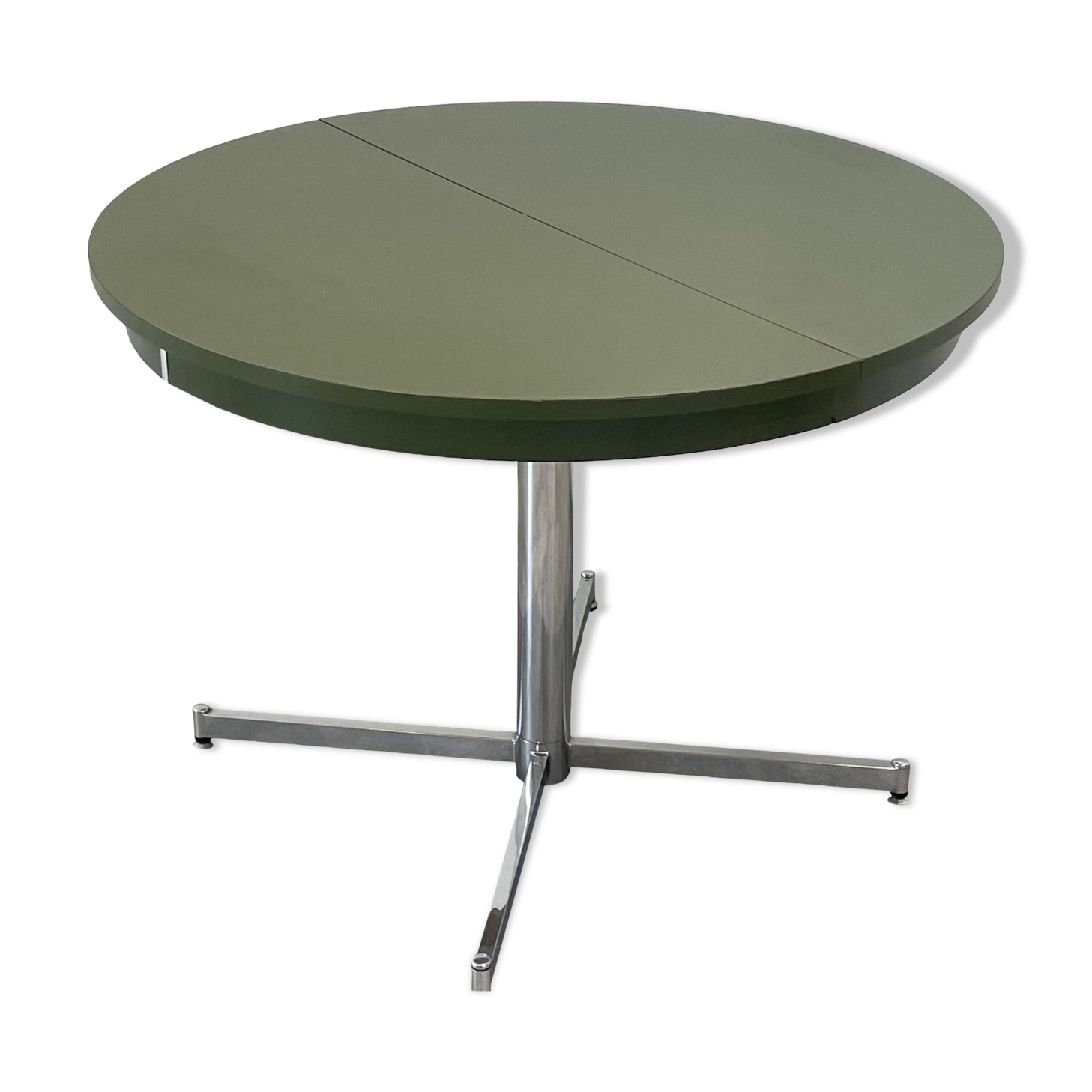 Extendable round table, foot chrome year 70