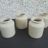 4 lab lagny mustard stoneware pots