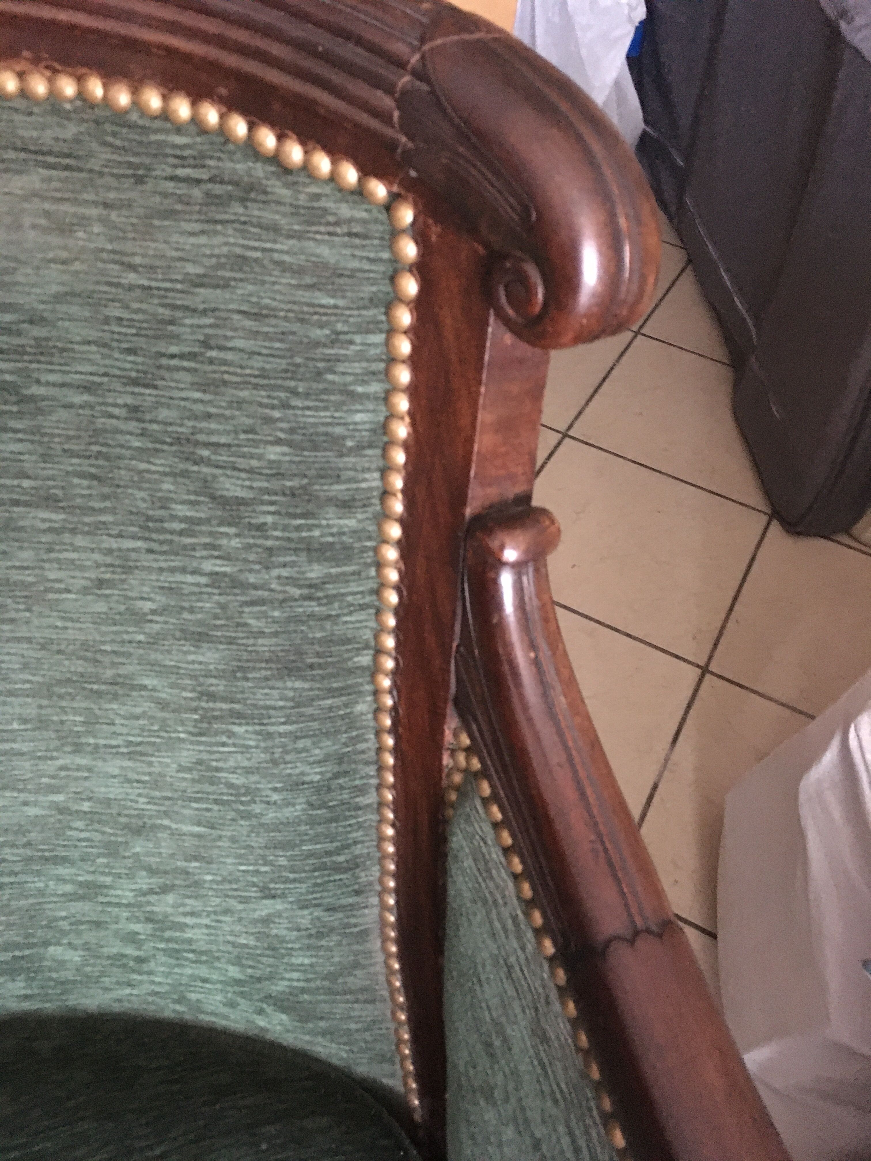 Old bergère armchair