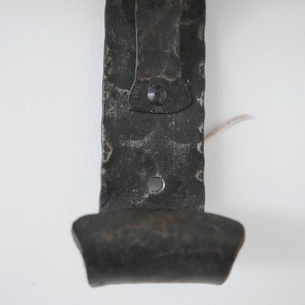 Brutalist iron mid-century french double arm wall light