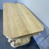 Raw oak draper table