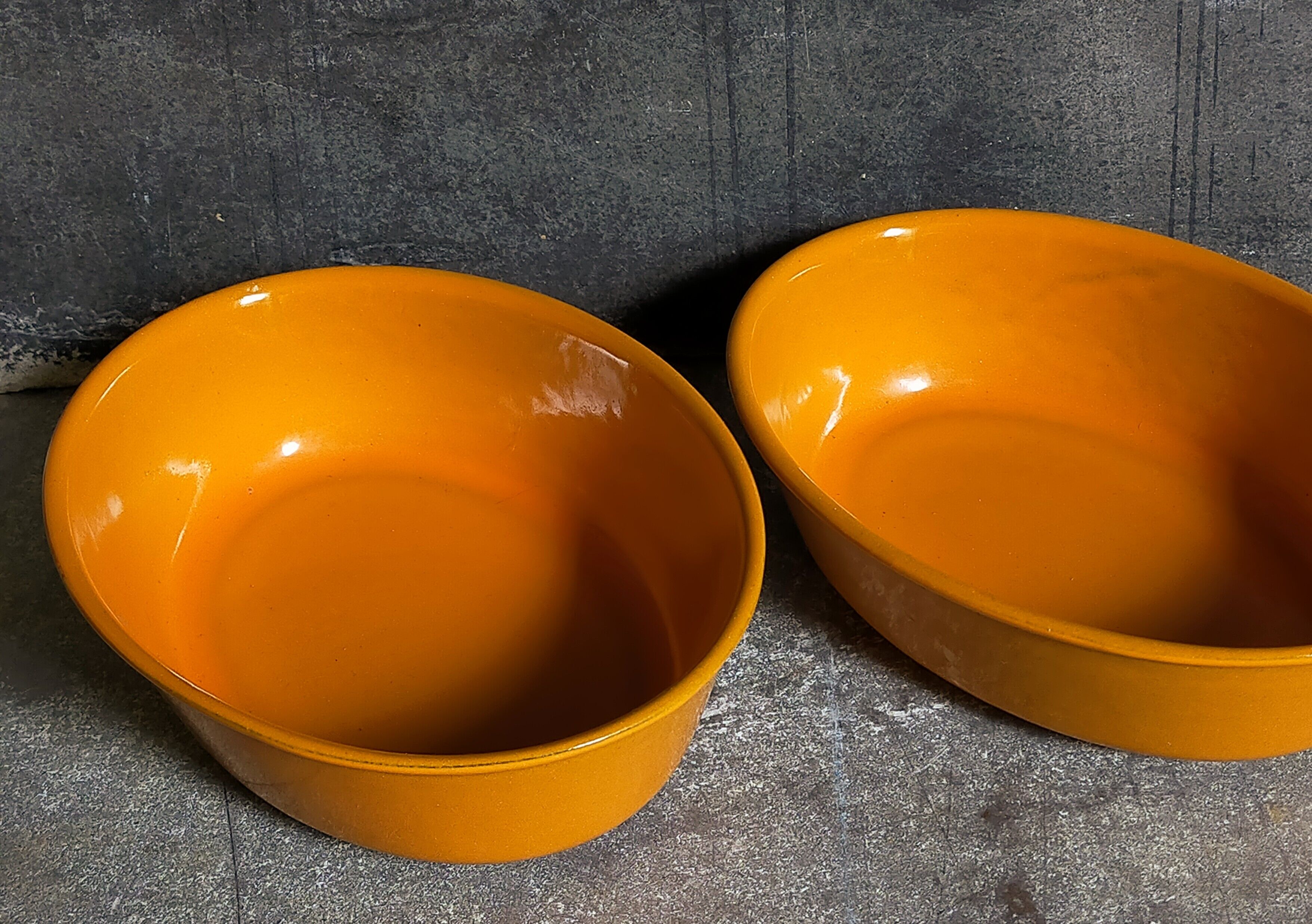 Duo of enamelled cast iron dishes Made in France LE CREUSET vintages