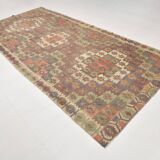 6x13 Rare Size Kilim Rug, Rugged Rug, 180x385Cm Antique Kilim Carpet
