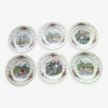 Set de 6 assiettes à dessert en faience de Sarreguemines  Modèle Obernai