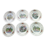 Set of 6 dessert plates in Sarreguemines model Obernai