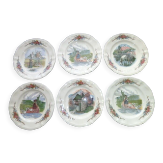 Set of 6 dessert plates in Sarreguemines model Obernai