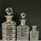 set of 3 old perfume bottles, Baccarat Crystal