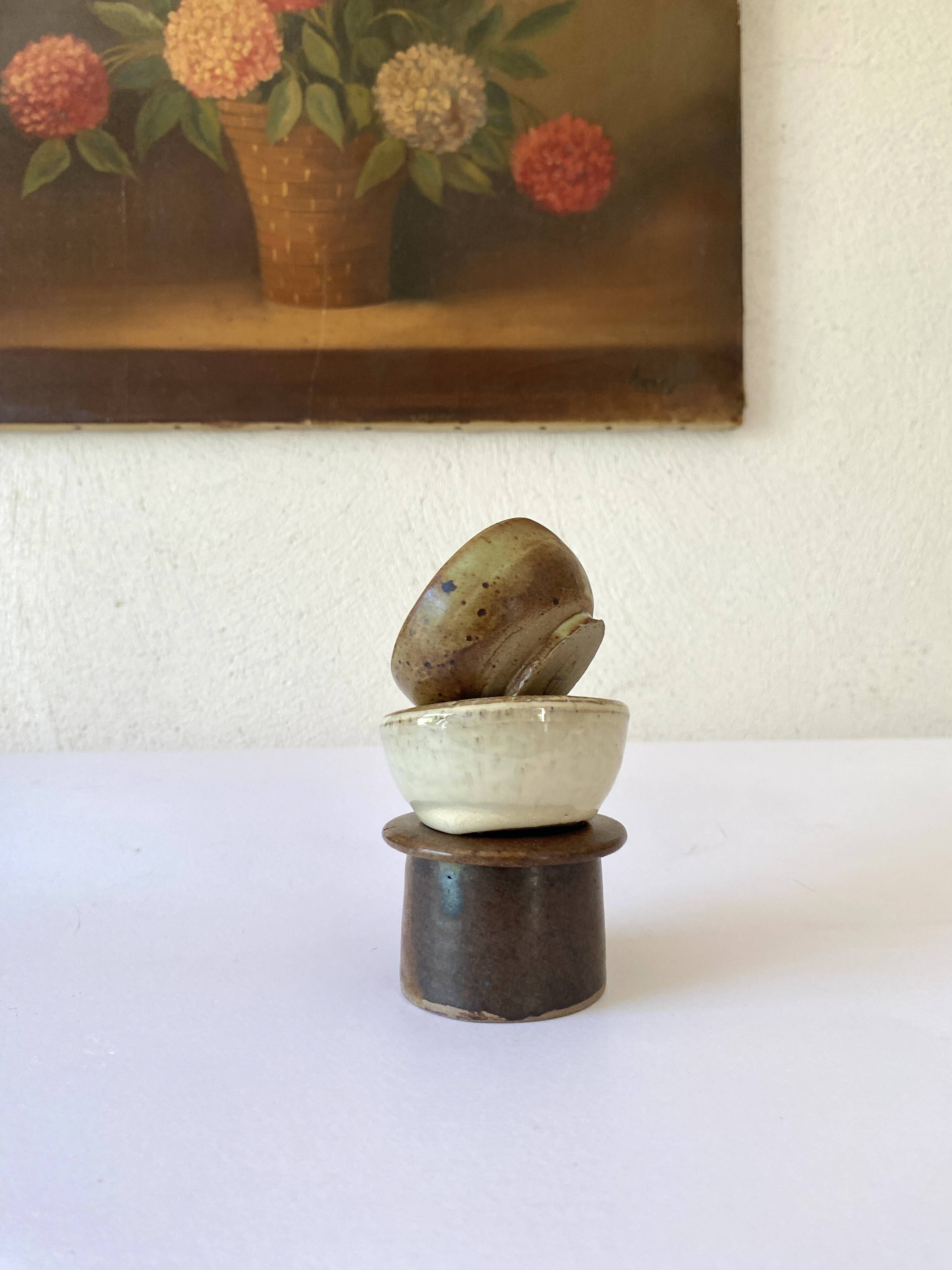 3 Spice bowls, glazed stoneware