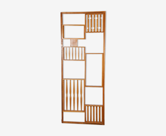 Claustra vintage en bois, fabrication tchèque, 1960