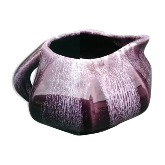 Vintage purple handmade ceramic pitcher