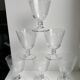 Set of 6 large crystal wine glasses engraved 60s
