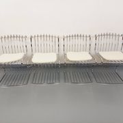 Set of 4 vintage Italian chairs by Gastone Rinaldi in chrome metal.