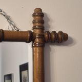 Antique turned wooden mirror in bamboo style, late 19th century A116