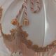 Pair of vintage alabaster lamps in Boudoir style – Fringed lampshade