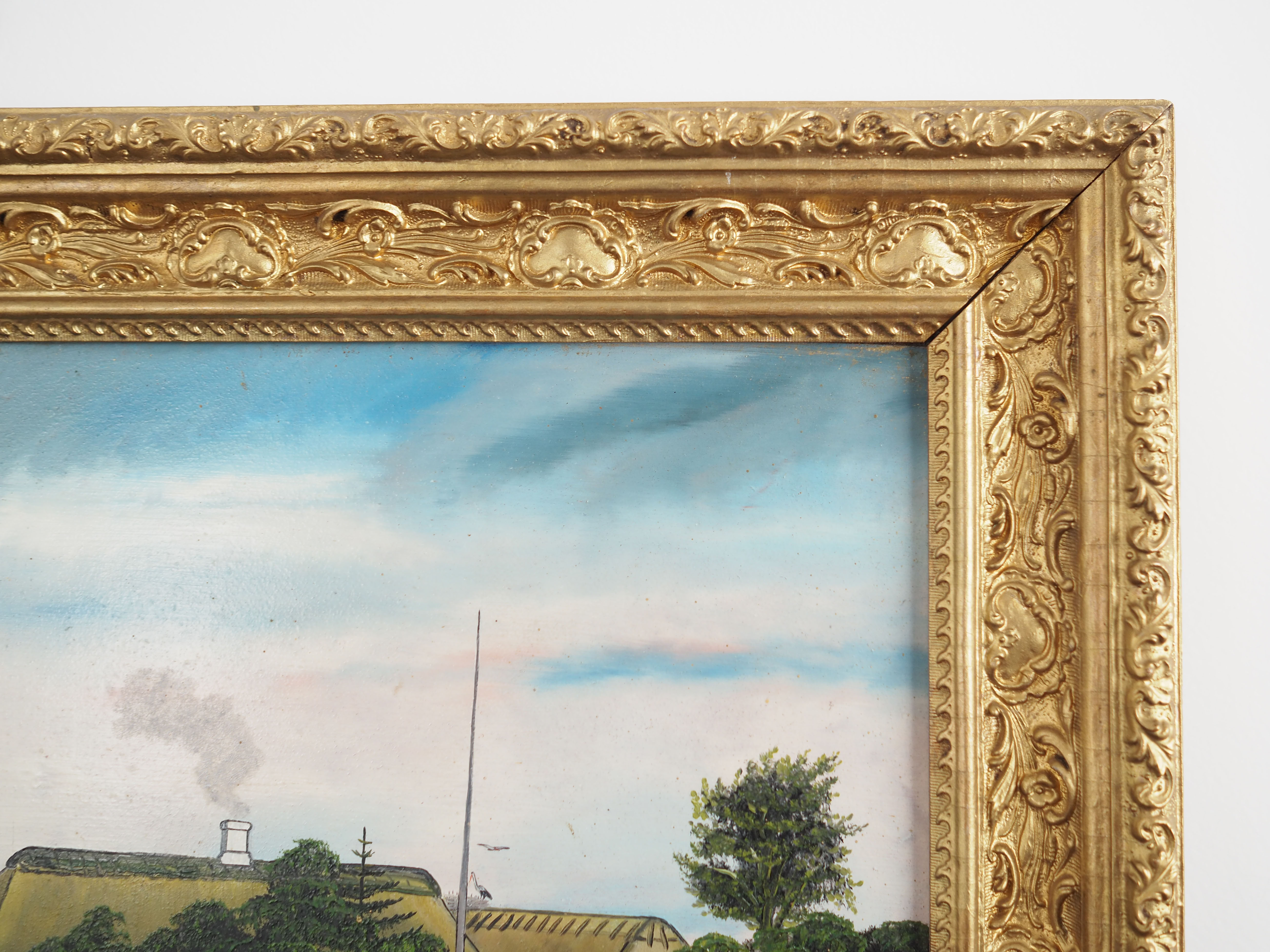 Peinture « The Farm », design scandinave, années 1970
