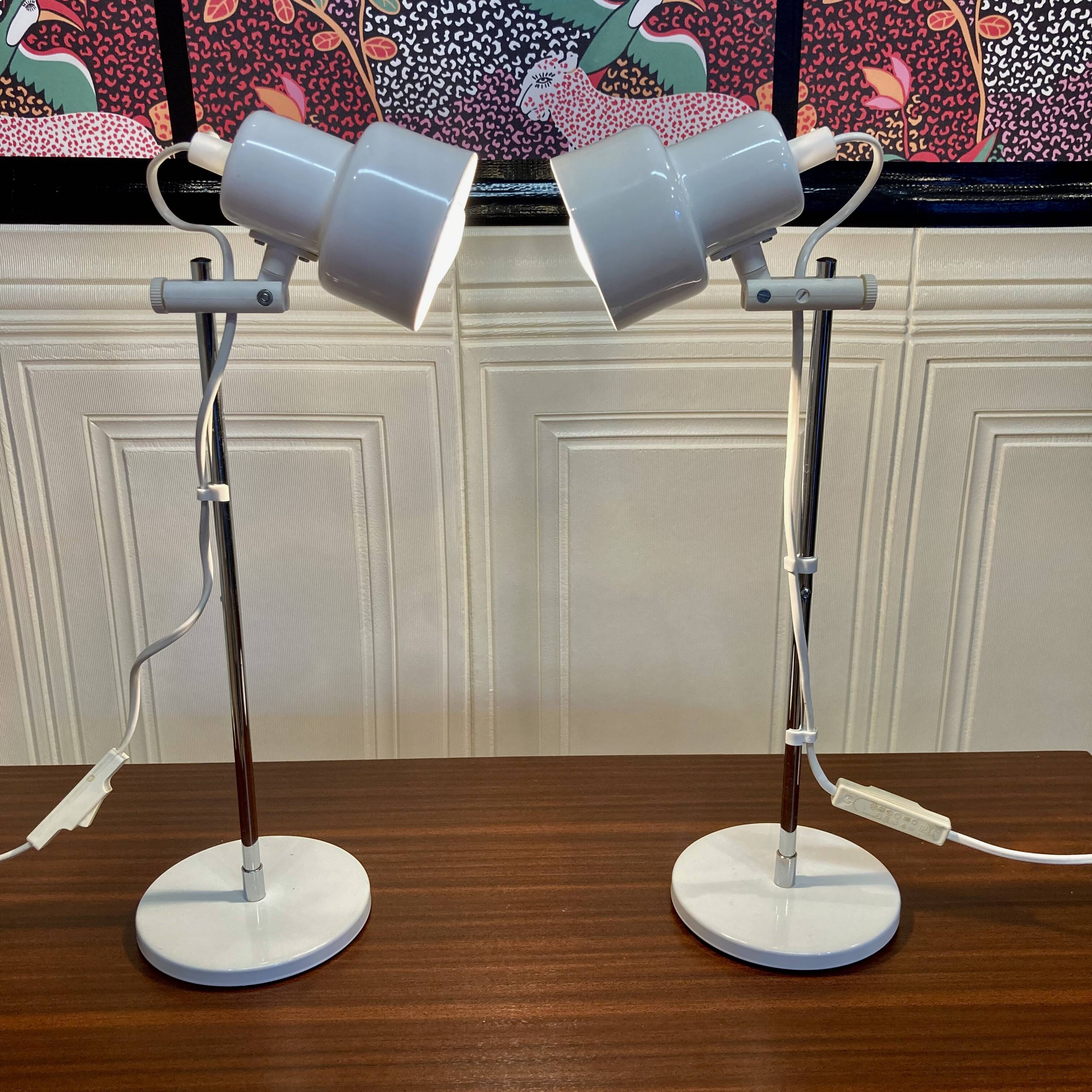 Pair of modular metal lamps Scandinavian design.
