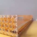 Plateau en cannage et lucite, G.Crespi pour Dior