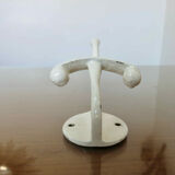 White lacquered metal hook 30s 40s