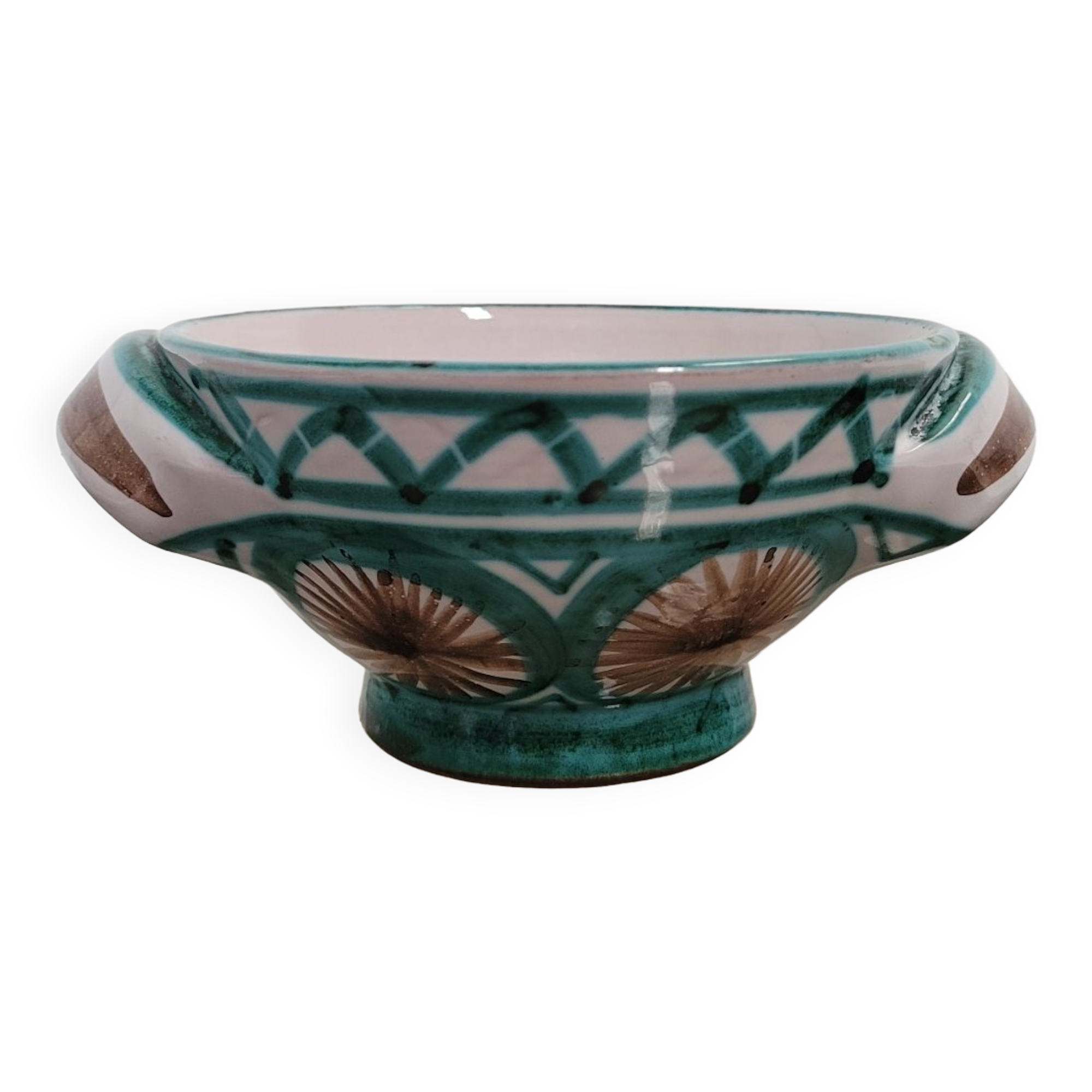 Ceramic bowl with Robert Picault ears, signed