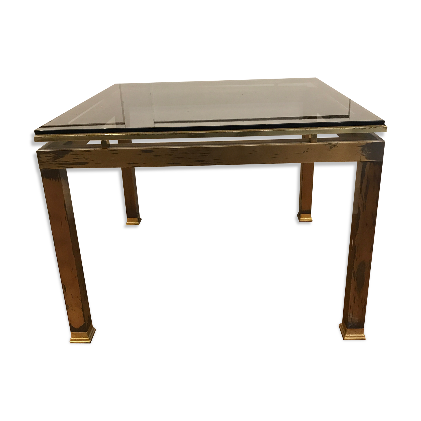 Table basse métal doré 1970