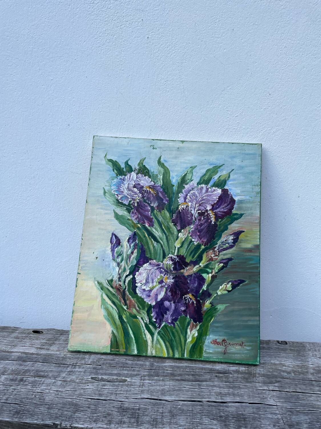 Bouquet of flowers old painting