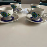 Set of vintage seventies cups and sub-cups
