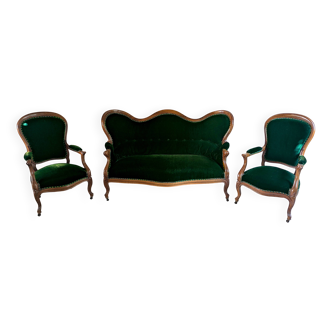 Louis Philippe bench and armchair set