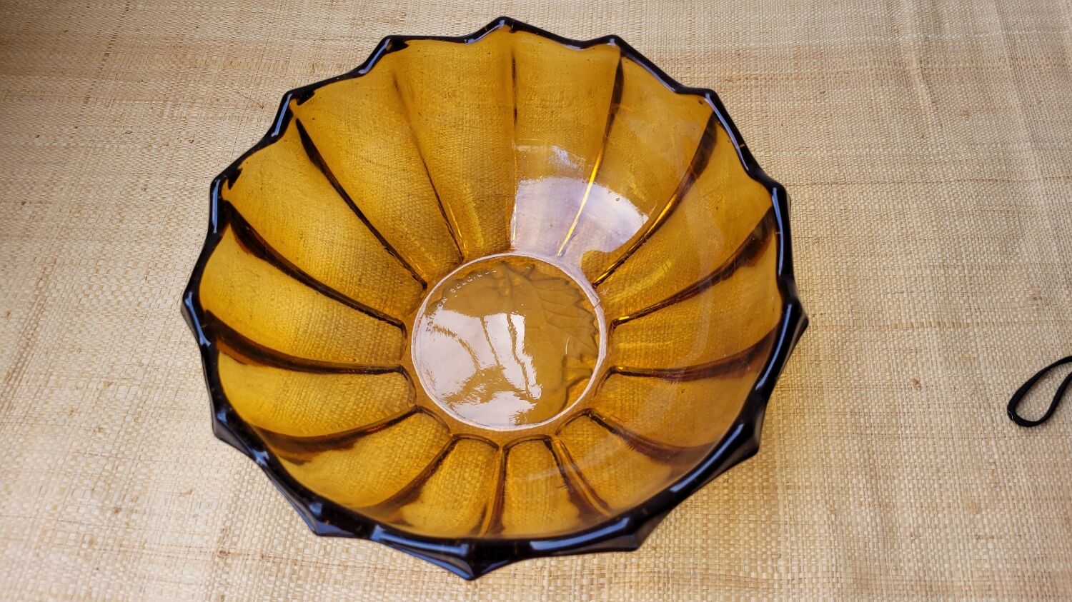 Amber glass salad bowl