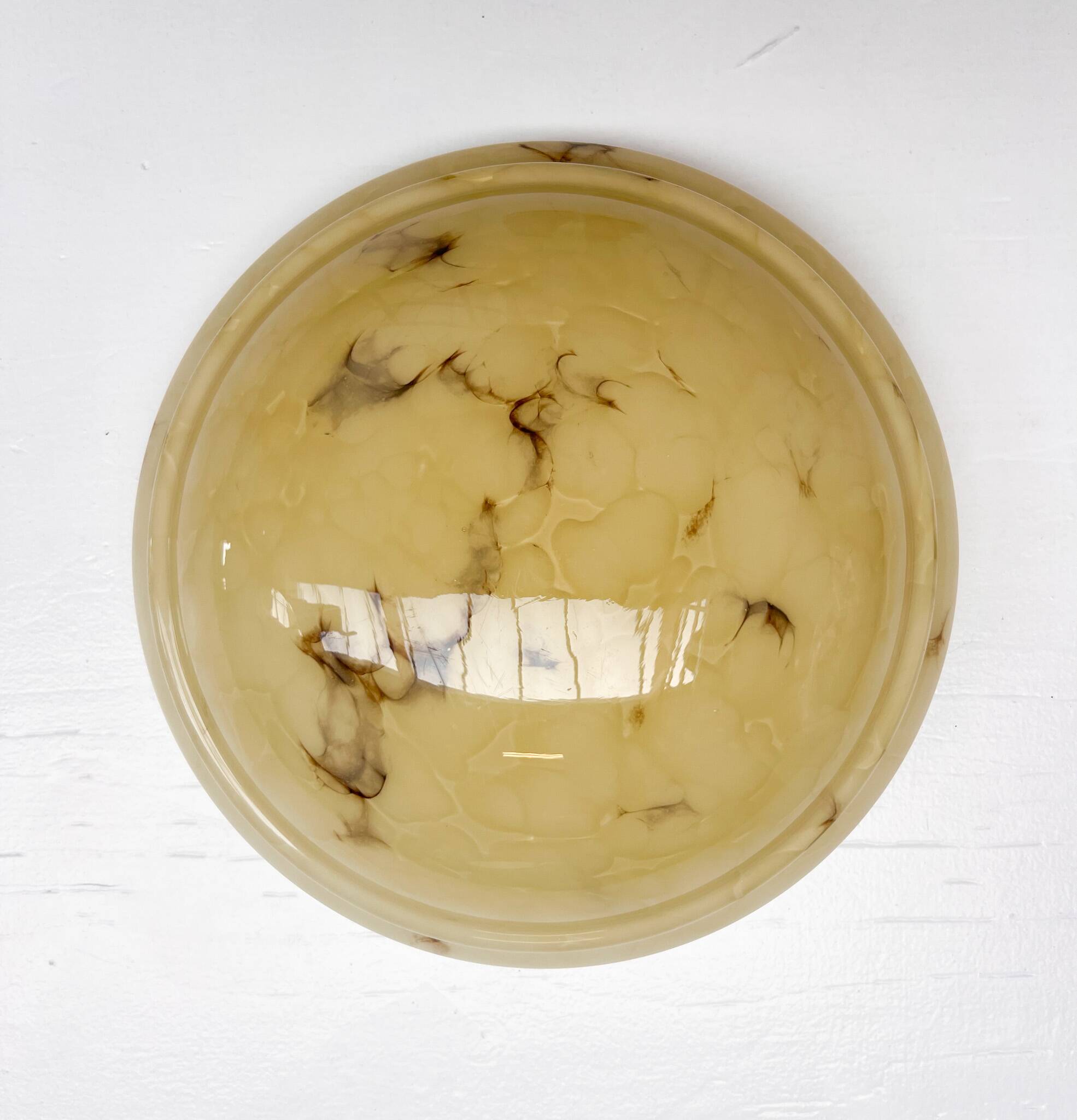 Art Deco bowl lamp with marble pattern from the 1930s