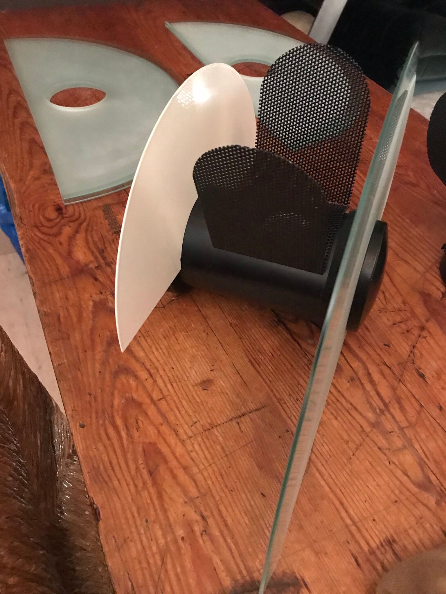 Pair of glass and metal wall lamps, Italy 1980