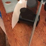 Pair of glass and metal wall lamps, Italy 1980