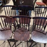 Set of 6 chairs in dark wood