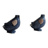 Pair of duck vases in slip