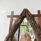 Rustic mirror wood 1900 folk art