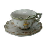Lallier moustier faience mustache cup