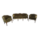 Mid 20th Century Italian Style Armchairs and Sofa in Walnut Wood Carved - 3 Pieces