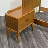 Single Bed and Nightstand attributed to Gio Ponti, 1940s, Set of 2