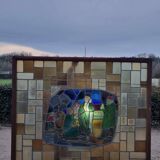 Large signed stained glass window