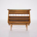 Table d’appoint porte-revues “compas” moderniste