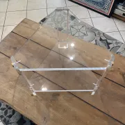 Triangular plexiglass coffee table end table Altuglas David Lange 70