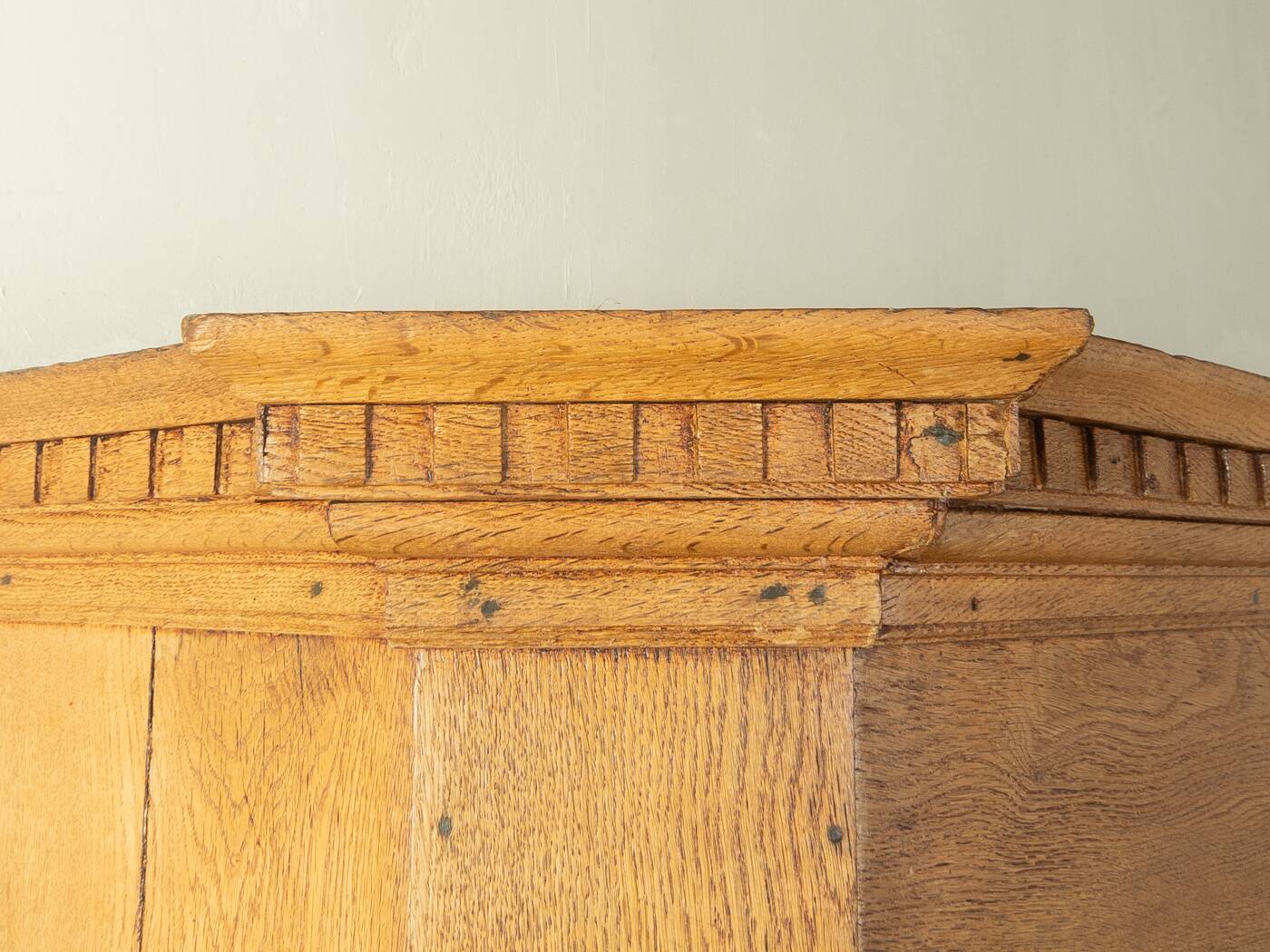 Classicist wardrobe from around 1840, solid oak, Austria