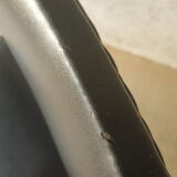 Vintage 70s black skai sled chair