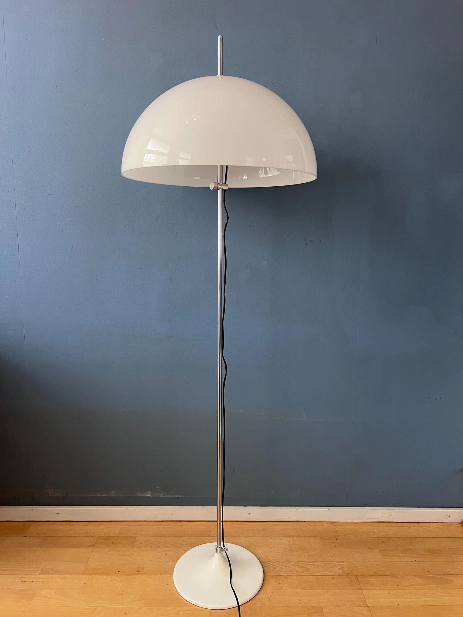 Vintage GEPO Space Age Mushroom Floor Lamp, White Acrylic Glass Shade