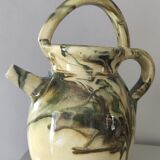 Yellow and green glazed ceramic jug